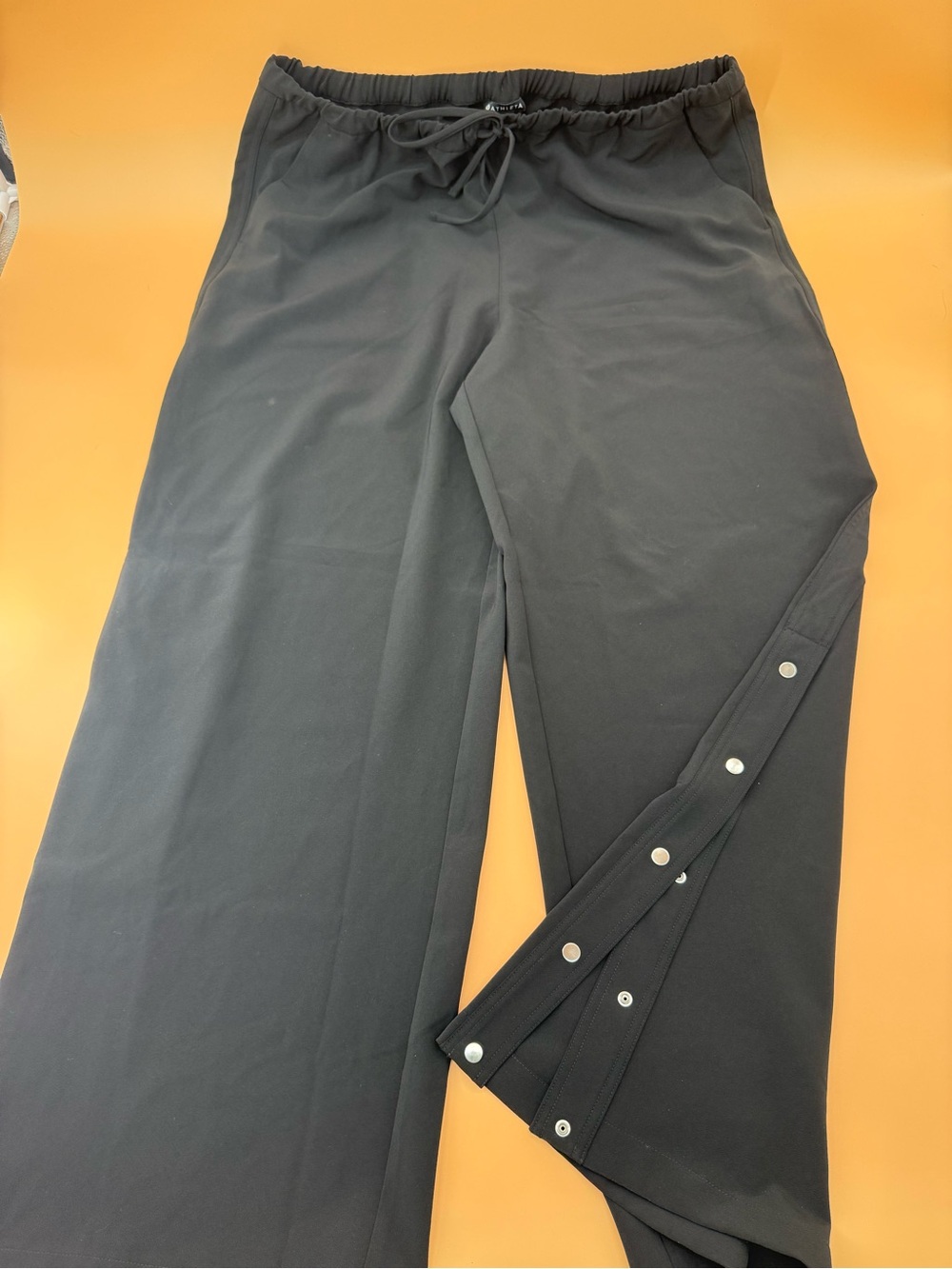 Athleta MVP Snap Pants Wide-Leg Black Activewear All Day Comfort Pants - Picture 2 of 7